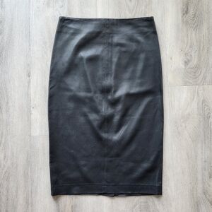 Saks Black Leather Pencil Skirt NEW Size S
